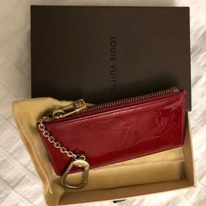 Authentic Louis Vuitton Key pouch cherry color